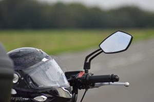 motorbike, rear view mirror, road, landscape, helmet, ride, vehicle