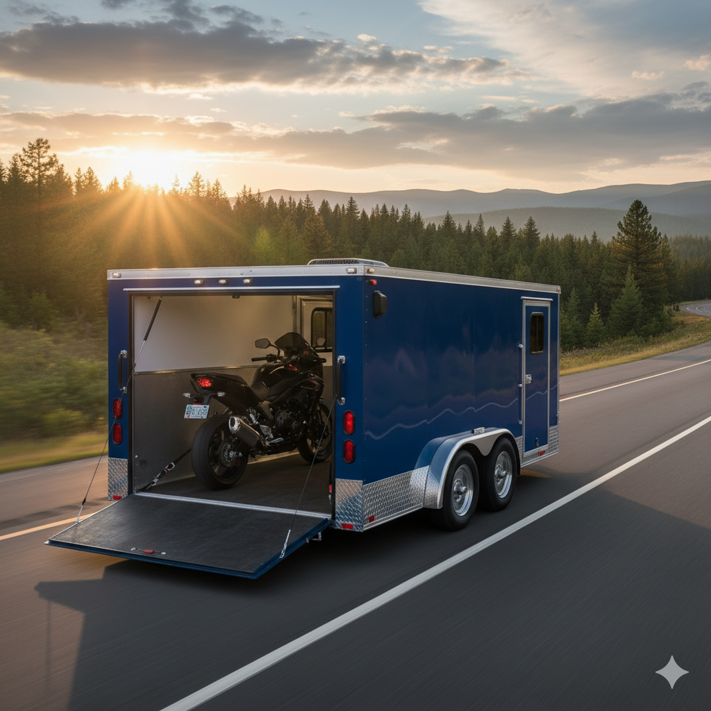 une remorque fermée pour moto