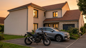 Comment réduire le coût de ses assurances ? Photo d'une audi Q3 et d'une Honda CB500